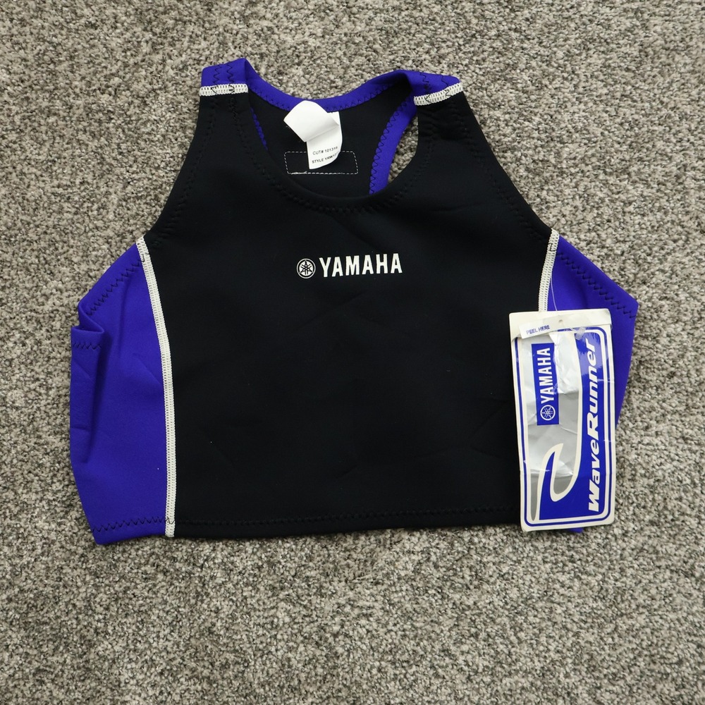 Yamaha Vest Women's Large‎ Black Purple Neoprene Crop Top Rash Guard WaveRunner